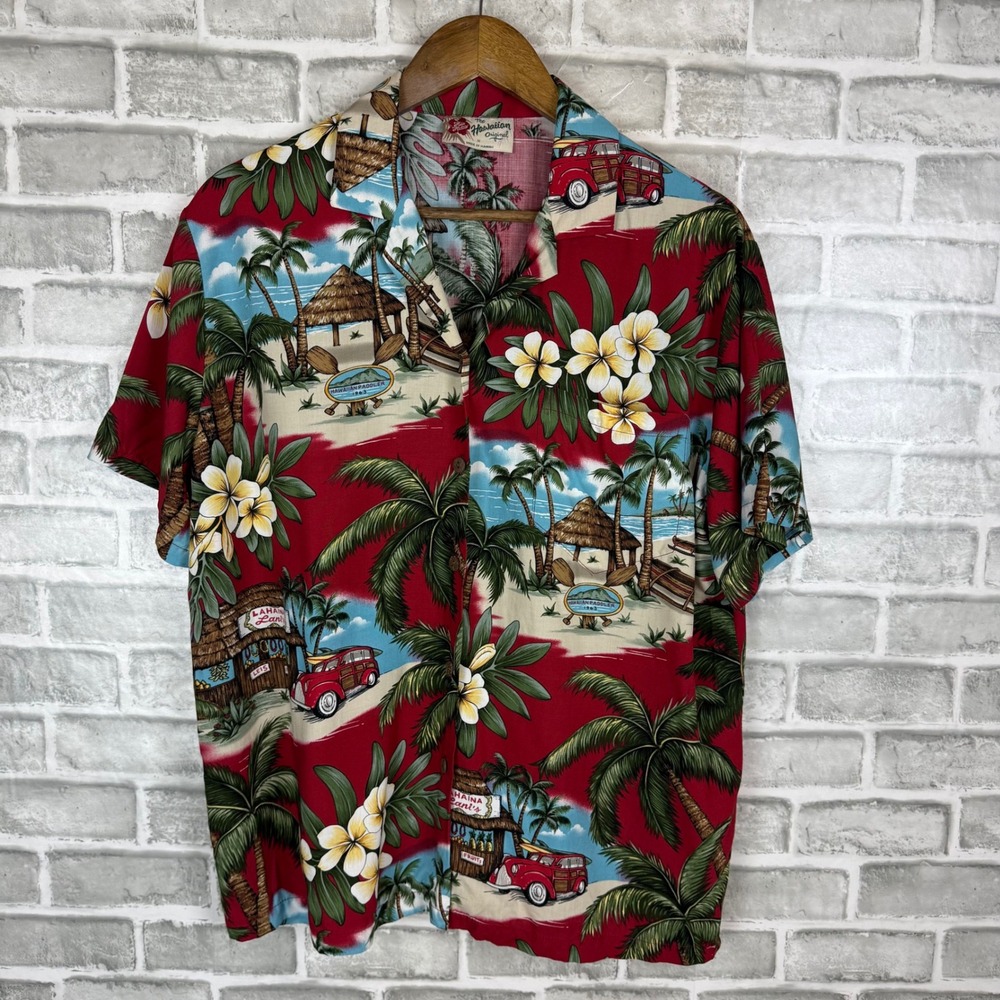 Hilo Hattie The Hawaiian Original Tropical Woody Car Rayon Shirt Womens MEDIUM